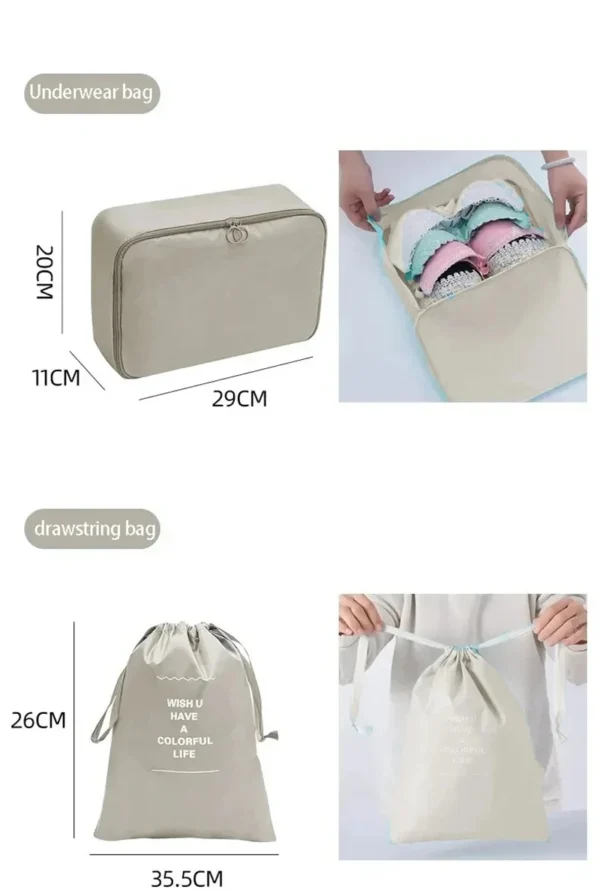 SaeeNova 7/10 Pcs Set Travel Organizer Storage Bags for Packing