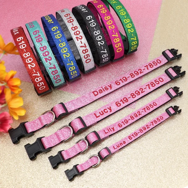 kf-S416614a00bec4ad28f36b7dcbd4a79594 SaeeNova Adjustable Nylon Embroidered Dog Collar