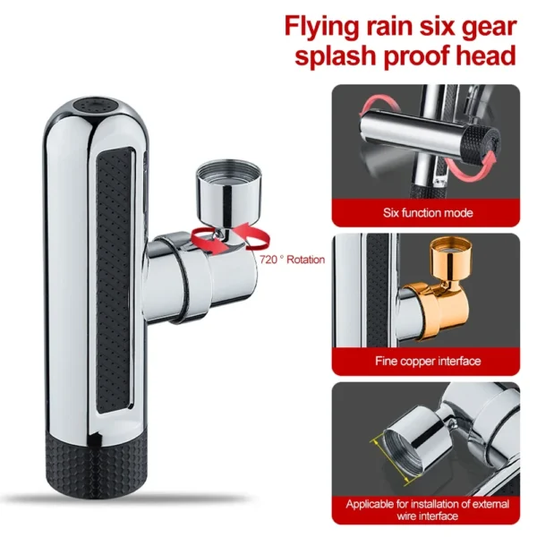 SaeeNova Kitchen Faucet Sprayer Head with 6 Water Modes
