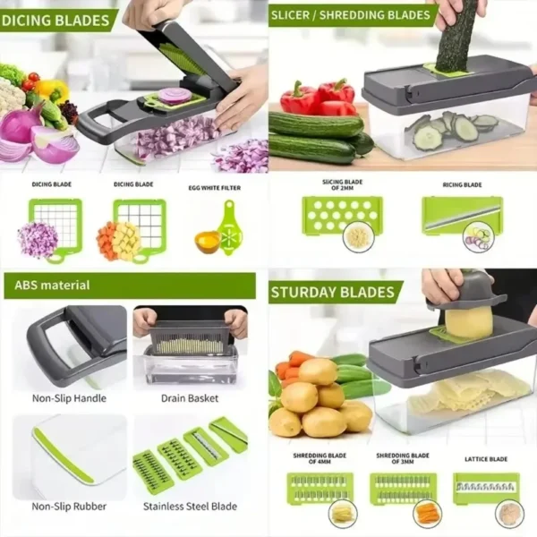 kf-S57784abcf91f44ef9a6249080e878f61I 16 in 1 Handheld Slicers Dicers Graters, Multifunctional & Convenient