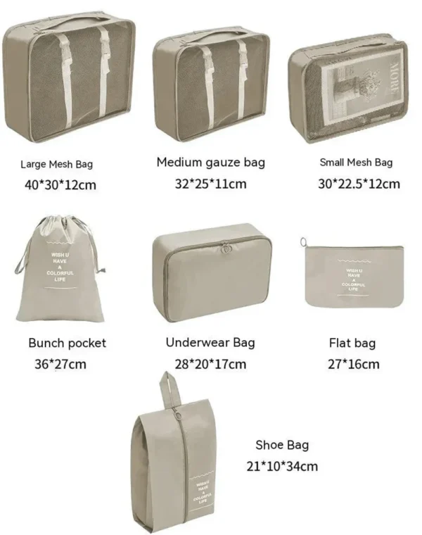 SaeeNova 7/10 Pcs Set Travel Organizer Storage Bags for Packing
