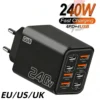 kf-S889e339771bb46dc8fe0945a33a262bf7 SaeeNova 240W 8 in 1 USB C Fast Charging Travel Charger