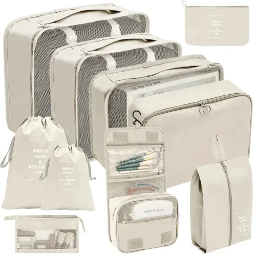 SaeeNova 7/10 Pcs Set Travel Organizer Storage Bags for Packing