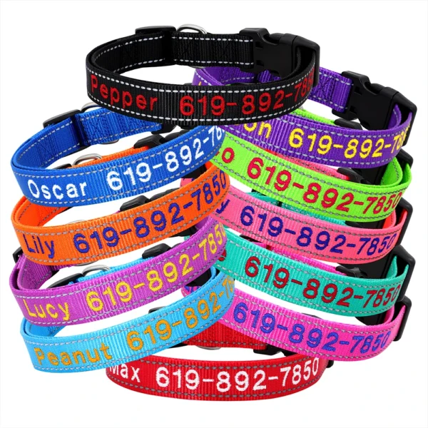 kf-Sa66dd39da2ec4da4820dd575b90af59cW SaeeNova Adjustable Nylon Embroidered Dog Collar
