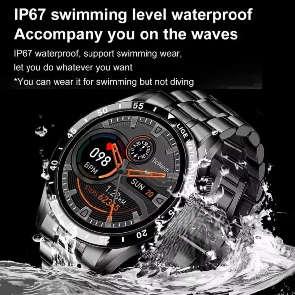 SaeeNova Bluetooth Touch Screen Luxury Fitness Smartwatch for Men