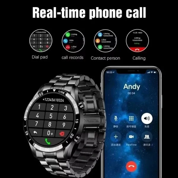 SaeeNova Bluetooth Touch Screen Luxury Fitness Smartwatch for Men