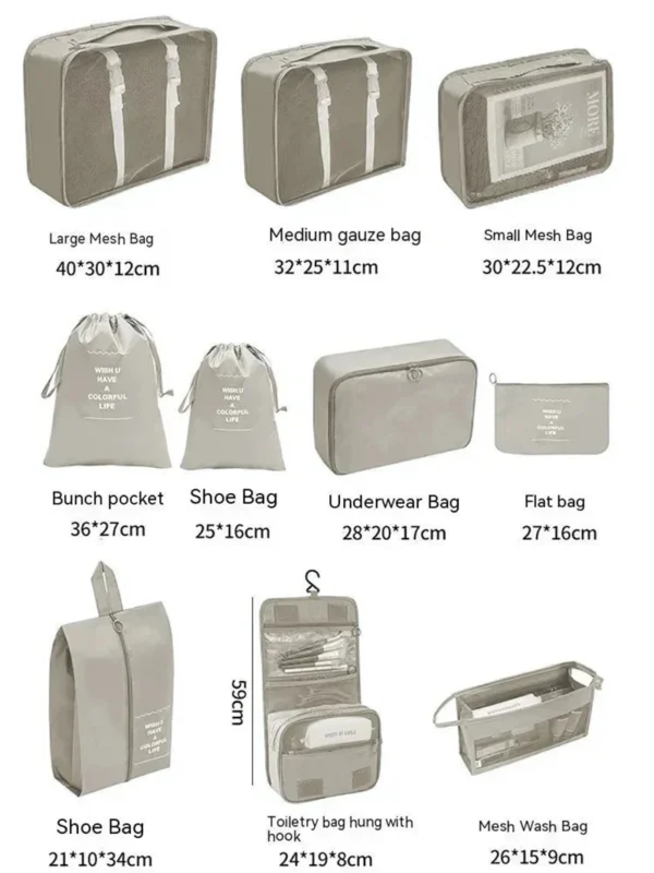 SaeeNova 7/10 Pcs Set Travel Organizer Storage Bags for Packing