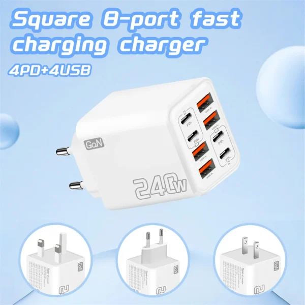 kf-Se1f8fbc465304cdc8f553ed0f49939e4v SaeeNova 240W 8 in 1 USB C Fast Charging Travel Charger