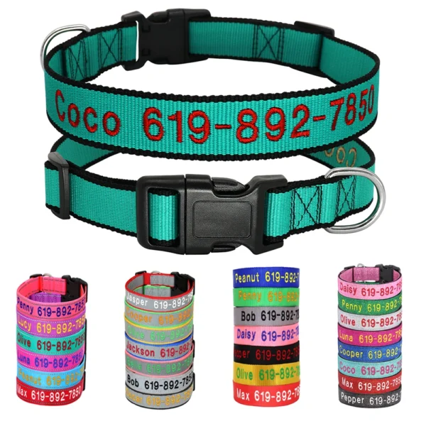 kf-Sea3e1fae88e940d5be5b28a30749abc1q SaeeNova Adjustable Nylon Embroidered Dog Collar