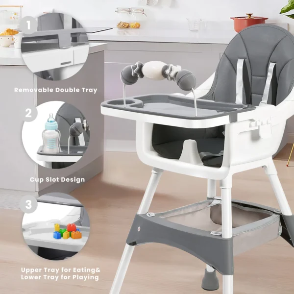 kf-Sf0bd289c5c1a4ff8bb56572250ba8de1Y SaeeNova Portable Baby High Chair | Double-Layer Dinner Plate and Toy Rack